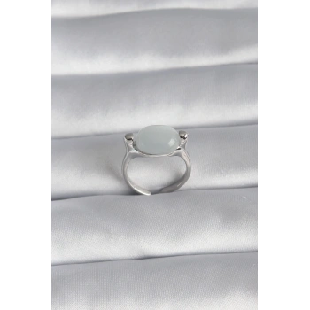 Pirinç Gümüş Renk Sedefli Kadın Yüzük