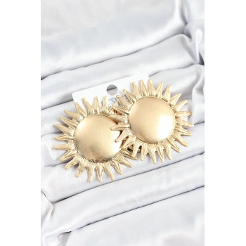 Pirinç Güneş Model Gold Renk Kadın Küpe