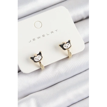 Pirinç Kuromi Model Gold Renk Çocuk Küpe