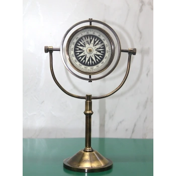 Pirinç Masa Üstü Pusula Model 4