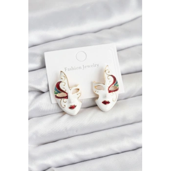 Pirinç Maske Model Kadın Küpe