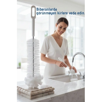 Premium Lüks Şişe ve Biberon Fırçası - Ultra Dayanıklı Profesyonel Temizlik & Kristal Parlaklık