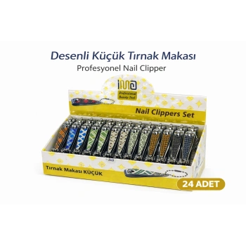 Profesyonel Küçük Tırnak Makası Desenli Nail Clipper 24 Adet