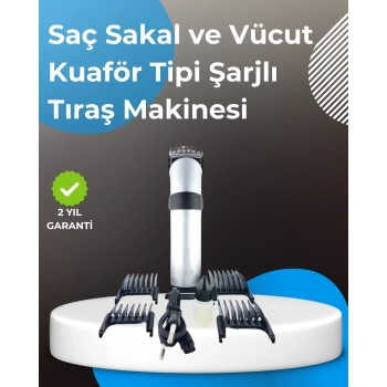 Profesyonel Saç ve Sakal Tıraş Makinesi – Tam Aksesuar Setli