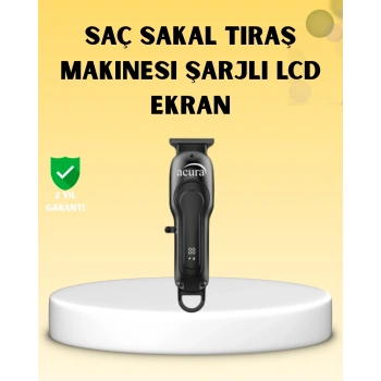 Profesyonel Tıraş Makinesi LCD Ekranlı Turbo Mod ve Güçlü Motor