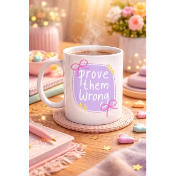 Prove Them Wrong Porselen Kupa MODEL 128 – Motivasyon Mesajlı Kahve Kupası, İlham Veren Hediye, Ofis & Ev Kullanımı