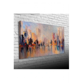 Renkli Kayıp Şehir Canvas Tablo (60x120)
