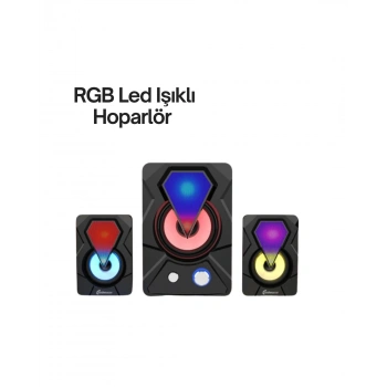 Renkli LED Işıklı Hoparlör