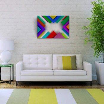 Renkli Üçgenler Kanvas Tablo 50 x 70