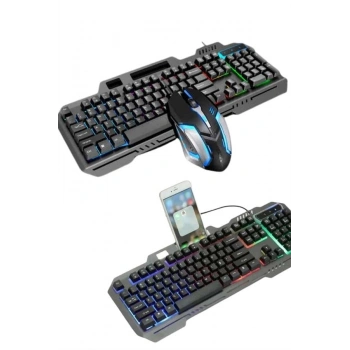 RGB Işıklı   Klavye Q Klavye Mouse Hediyeli