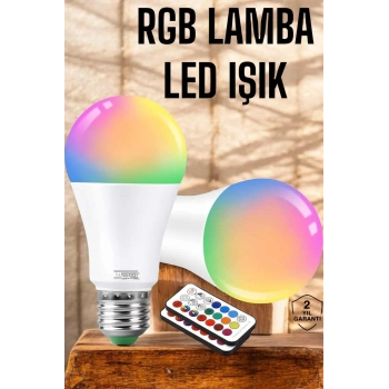 RGB Led Lamba Led Işık Ampul Renk Değiştirebilen 100 Watt