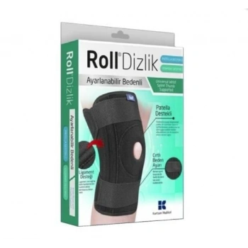 Roll Patella ve Ligament Destekli Ayarlanabilir Bedenli Cırtlı Dizlik