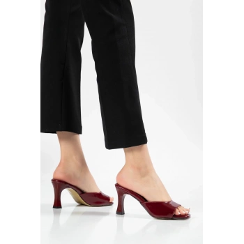 S-617 Bordo Rugan Günlük Topuklu Kadın Terlik