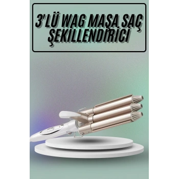 Saç Şekillendirici Wag Maşa Üçlü Yüksek Isı Ayarlı Seramik Kaplama