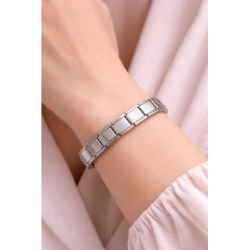 Sade Çelik Nomination Bileklik | Paslanmaz Çelik Esnek Bileklik | Zamansız ve Şık Tasarım
