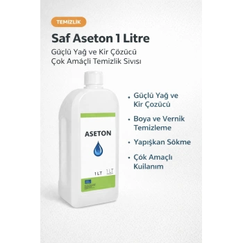Saf Aseton 1 Litre Güçlü Yağ ve Kir Çözücü Çok Amaçlı Temizlik Sıvısı 1 ADET