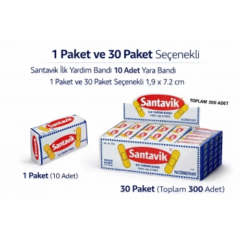 Santavik İlk Yardım Bandı Yara Bandı 10lu 10 Paket