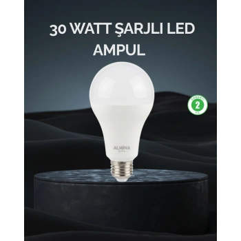 Şarjlı LED Ampul 30 Watt Soğuk Beyaz