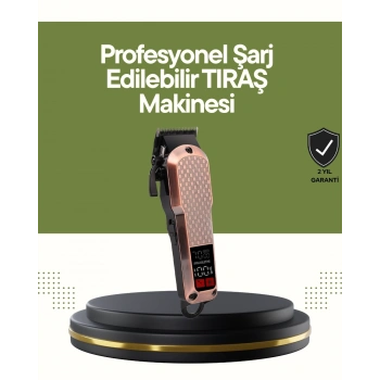 Şarjlı Saç Kesme Makinesi – 4 Kademeli Ayar, LCD Ekran ve Hızlı Şarj Desteği