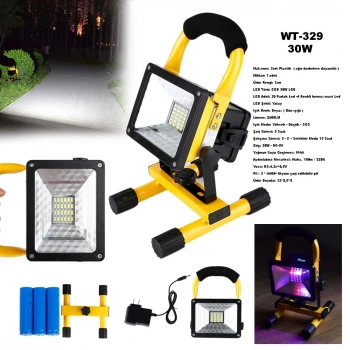 Şarjlı Spot Lamba Projektör Watton Wt-329