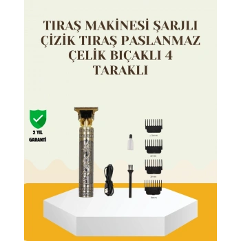 Şarjlı Titanyum Bıçaklı Saç ve Sakal Kesme Makinesi