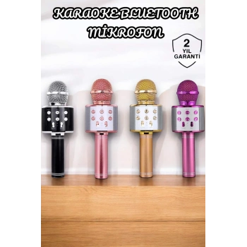 Şarjlı ve Uzun Pil Ömürlü Karaoke Mikrofon USB Bellek Destekli, Profesyonel Ses