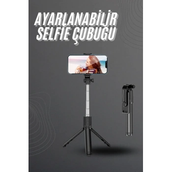 Selfie Çubuğu Tripod Bluetooth Kumandalı Selfie Çubuğu Telefon Tutucu