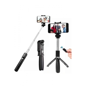 Selfie Çubuğu Tripod Bluetooth Kumandalı Selfie Çubuğu Telefon Tutucu