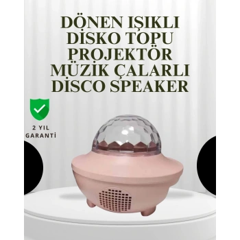 Sesle Etkileşimli Yıldız Projektörlü Gece Lambası – Bluetooth Hoparlörlü, USB Girişli, Dönen Okyanus