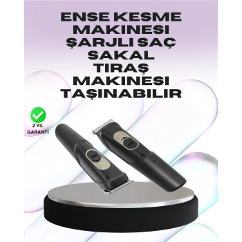 Sessiz Motorlu, Kablosuz Kullanımlı Şarjlı Saç ve Sakal Kesme Makinesi – Taraklı Set