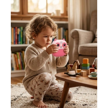 Sevimli Tasarımlı Baskılı Çocuk Kamerası 6 Renk Kalem 5 Kağıt Rulosu Hediyeli Eğlenceli Set