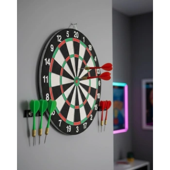 Şık Tasarımlı Dart Tahtası 12 İnç Dayanıklı Ahşap Gövde