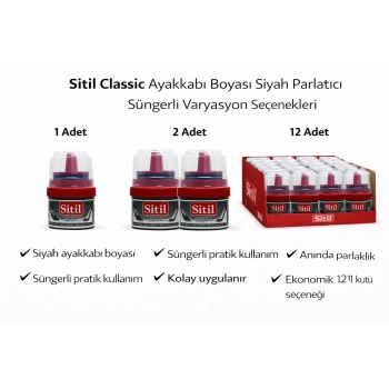 Sitil Classic Ayakkabı Boyası Siyah Parlatıcı Süngerli 1 Adet