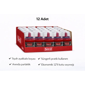 Sitil Classic Ayakkabı Boyası Siyah Parlatıcı Süngerli 12 Adet