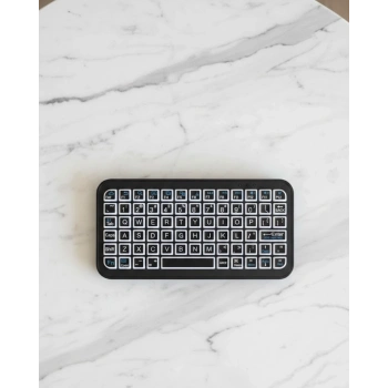 Siyah Kablosuz Mini RGB Işıklı Klavye Bluetooth 5.2 İnce Tasarım