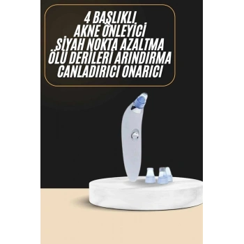 Siyah Nokta Temizleme Cihazı 4 Başlıklı Vakumlu Pilli Ölü Deri Arındırma