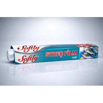 Softly Streç Film 15 Metre Gıda Streç Film Mutfak Streç Folyo Şeffaf Saklama Filmi 1 Adet