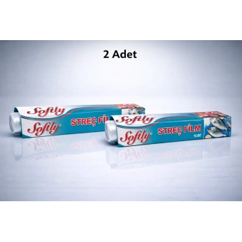Softly Streç Film 15 Metre Gıda Streç Film Mutfak Streç Folyo Şeffaf Saklama Filmi 2 Adet
