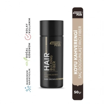 Softto Plus Saç Dolgunlaştırıcı Anında Dolgunluk Sağlayan Koyu Kahverengi Fiber 50 gr
