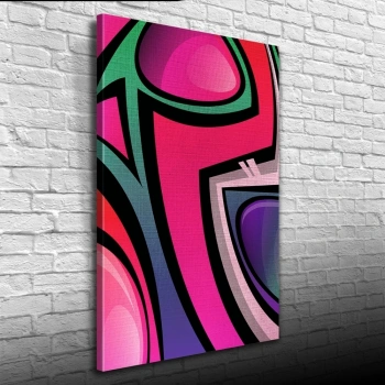 Soyut Çalışma, Canlı Renkler Kanvas Tablo 50 x 70