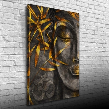 Soyut Gri ve Altın rengi Kadın Görseli Kanvas Tablo 50 x 70