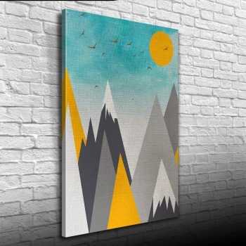 Soyut Günbatımı ,  Pastel Renklerde Kanvas Tablo 50 x 70