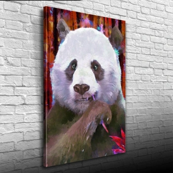 Suluboya Tekniğinde Panda Görseli Kanvas Tablo 50 x 70