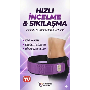 Super Slim 5 motorlu Titreşimli Masaj Kemeri Göbek Eritme Aleti