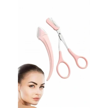 Taraklı Kaş Makası ve Ustura Seti Kaş Düzeltme Makası Kaş Bıyık Alma Aleti