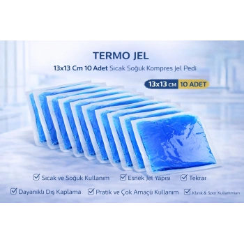 Termo Jel 13x13 Cm 10 Adet Sıcak Soğuk Kompres Jel Pedi