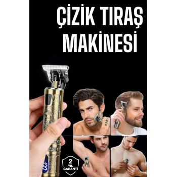 Tıraş Makinesi Şarjlı Profesyonel Saç Kesme Makinesi Gold Çizik Tıraş