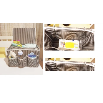 Tutturma Aparatlı Bebek Beşik Başucu Düzenleyici Kapaklı 5 Bölmeli Organizer