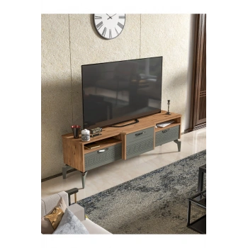Tv Sehpası Tv Ünitesi 160 Cm Atlantik Çam Antrasit Mistral 5071