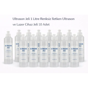 Ultrason Jeli 1 Litre Renksiz İletken Ultrason ve Lazer Cihaz Jeli 10 Adet